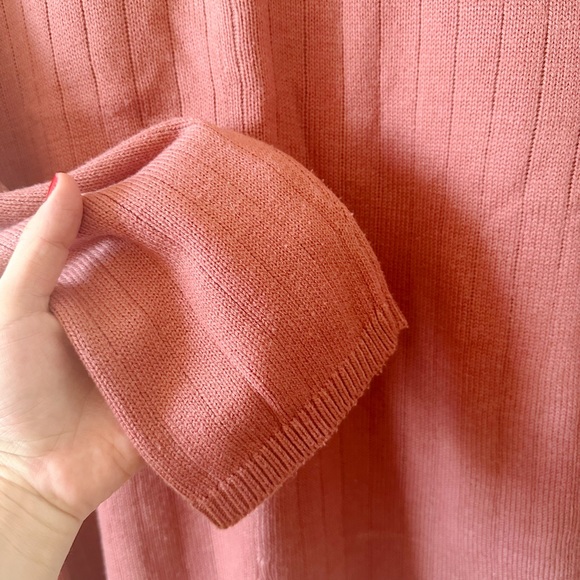 ⛱️ 2/20$ Mimz O/S old pink v neck sweater rose dawn - Picture 6 of 9